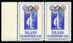 ICELAND: 1948 Olympic vignette imperf. and perf. in