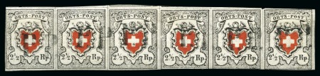 Stamp of Switzerland / Schweiz » Orts-Post und Poste Locale ORTS-POST SECHSERSTREIFENOrts-Post ohne Kreuzeinfassung,