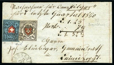 Stamp of Switzerland / Schweiz » Orts-Post und Poste Locale Poste Locale mit Kreuzeinfassung,Type 5 zusammen mit