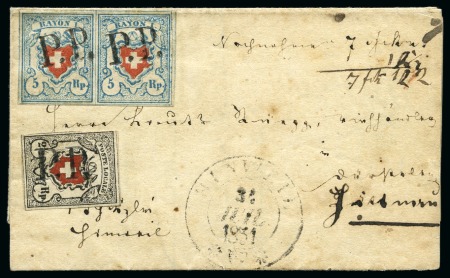 Stamp of Switzerland / Schweiz » Orts-Post und Poste Locale Poste Locale mit Kreuzeinfassung, tiefschwarz/braunrot