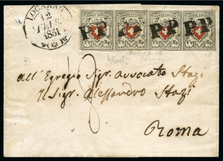 Stamp of Switzerland / Schweiz » Orts-Post und Poste Locale POSTE LOCALE AUSLANDSBRIEFPoste Locale mit Kreuzeinfassung,