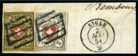 Stamp of Switzerland / Schweiz » Orts-Post und Poste Locale GRoSSE STEMPELRARITÄTPoste Locale mit Kreuzeinfassung,