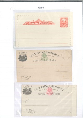 Stamp of Peru 1880-1903, POSTAL STATIONERY collection of 33 card