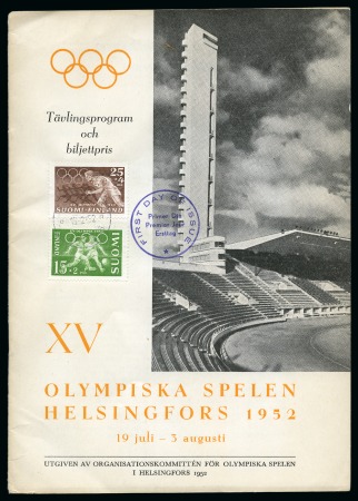 1952 Helsinki programme and tickets brochure