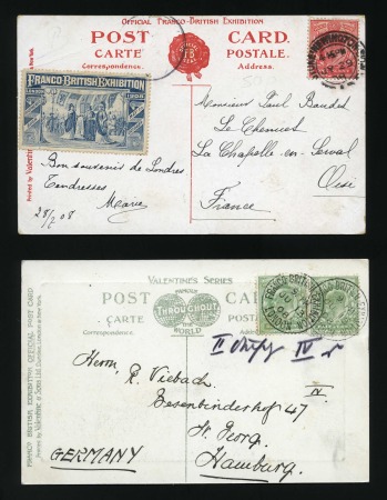 1908 London pair of postcards from the Franco-British Exhibition
