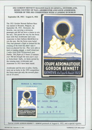 Stamp of Large Lots and Collections 1922-2011, BALLOON MAIL collection