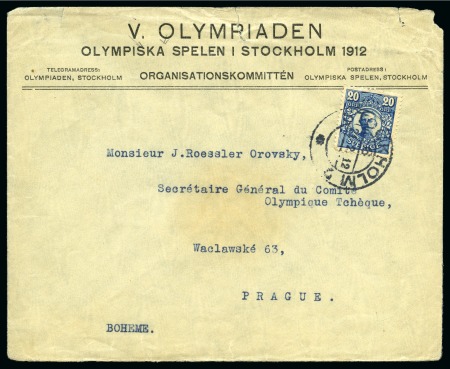 1912 Swedish Organising Committee printed envelope