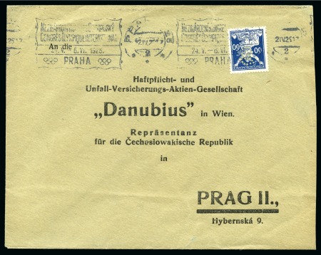 Stamp of Olympics » Pierre de Coubertin and the IOC 1925 (May 21) Envelope with continuous machine cancel