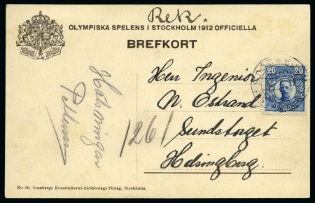 Stamp of Olympics » 1912 Stockholm » STADION Cancels 10th DAY: 1912 (Jul 8) "STOCKHOLM / STADION" special cancel