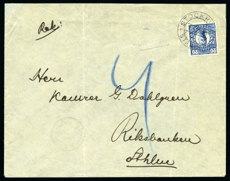 3rd DAY: 1912 (Jul 1) "STOCKHOLM / STADION" special cancel tying 20ö to envelope sent registered