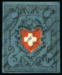 Type 3, mit Abart: Doppeldruck des roten Wappens (15II.1.06),