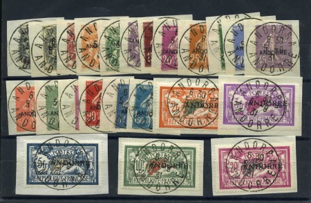 Stamp of Colonies françaises » Andorre (Poste française) 1931 Série complète de 23 valeurs avec oblitération