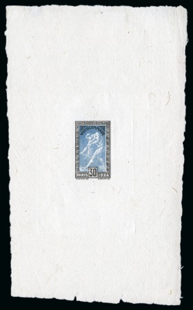 Stamp of Olympics » 1924 Paris » Essays and Proofs 1924 30c Olympics die proof in light blue and black