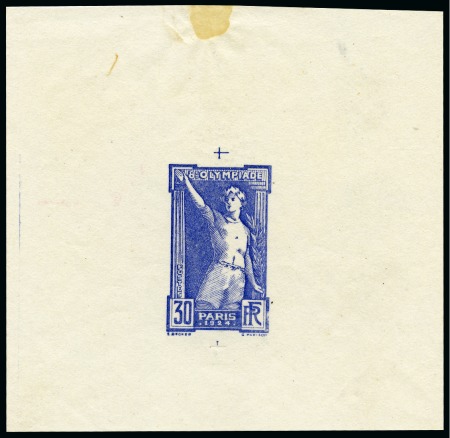 Stamp of Olympics » 1924 Paris » Essays and Proofs 1924 Paris 30c proof in blue on thin paper