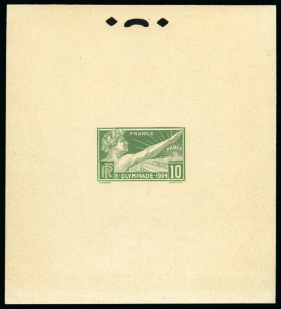 Stamp of Olympics » 1924 Paris » Essays and Proofs 1924 10c Olympics presentation die proof in the issued colours