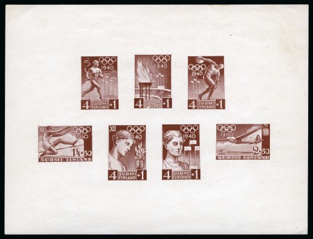 Stamp of Olympics » 1940 Helsinki (Cancelled) 1940 Helsinki Hammarsten-Jansson essays of seven different