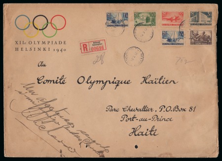 Stamp of Olympics » 1940 Helsinki (Cancelled) 1940 Helsinki large official envelope with Games legend