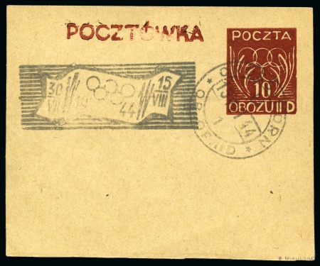 Stamp of Olympics » 1944 Polish P.O.W. Camps 1944 Gross-Born POW camp 10pf postcards (2), both used