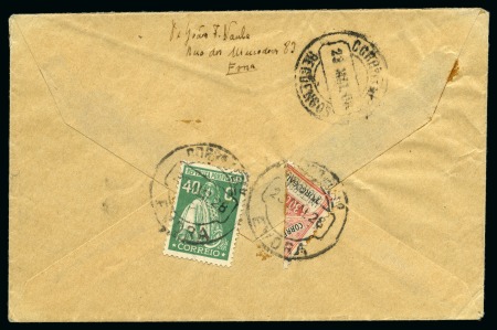 PORTUGAL: 1928 (May 23) SECOND DAY: Envelope with Olympic 30c postage due BISECT