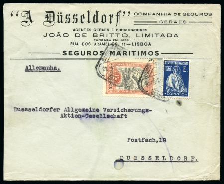 PORTUGAL: 1928 (May 22) FIRST DAY: Commerical envelope with the obligatory 1928 Olympic 15c