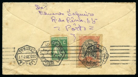 PORTUGAL: 1928 (May 23) SECOND DAY: Envelope from Porto with the obligatory 1928 Olympic 15c