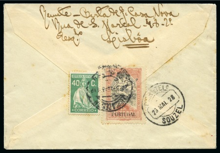 PORTUGAL: 1928 (May 22) FIRST DAY: Envelope from Lisbon to Souzel with the obligatory 1928 Olympic 15c