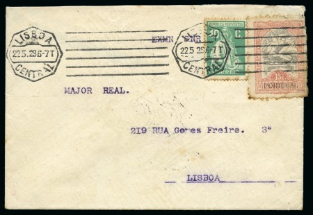 PORTUGAL: 1928 (May 22) FIRST DAY: Envelope sent locally with the obligatory 1928 Olympic 15c