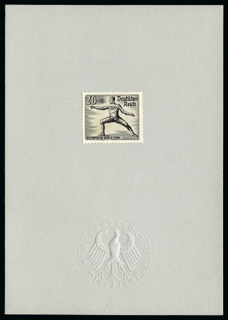 1936 20pf+10pf Fencing photographic essay in black