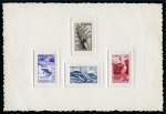 MONACO: 1948 St. Moritz/London pair of collective die proofs for the set of 9 stamps