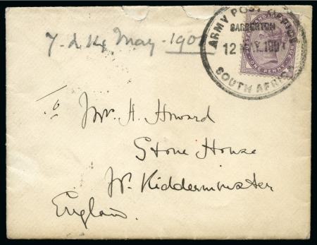 1901 Boer War cover with two original letters talking about playing football, cricket, etc.