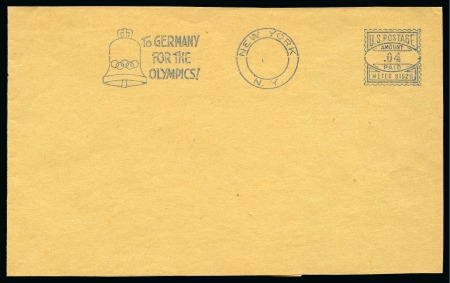 Stamp of Olympics » 1936 Berlin » Special Postmarks 1936ca. USA "To Germany for the Olympics!" .04c slogan