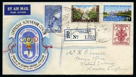Stamp of Olympics » 1956 Melbourne 1956 Melbourne commemorative cover with the Olympic Village registered label