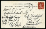1914 Paris Olympic Congress: Official postcard sent by a delegate, unused postcard and programme