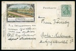 1913 (Jun 8) 5pf official postal stationery card cancelled by "BERLIN / GRUNEWALD / DEUTSCHES / STADION" cds