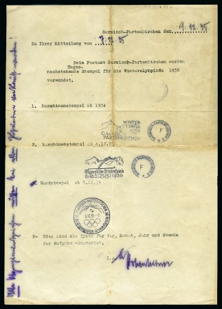 Stamp of Olympics » 1936 Garmisch-Partenkirchen 1936 Garmisch-Partenkirchen, letter dated 9.12.35 sent