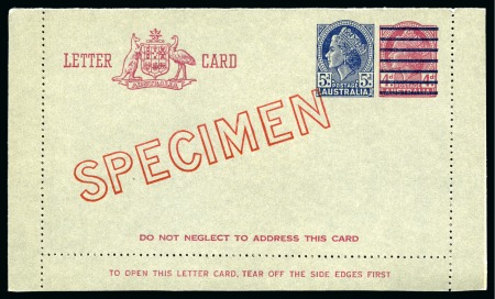 Stamp of Australia » Collections 1913-1965 Postal Stationery: Collection of the UPU unused stationery incl. SPECIMENS
