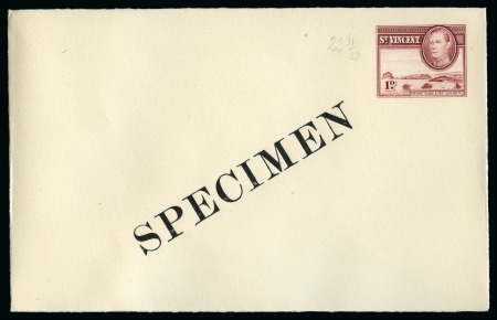 Stamp of St. Vincent 1884-1952 Postal Stationery: Collection of the UPU unused stationery incl. SPECIMENS