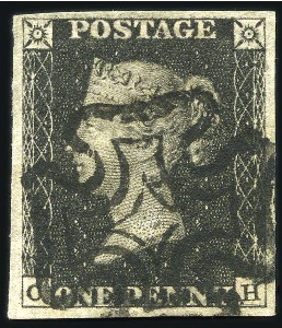 Stamp of Great Britain » 1840 1d Black and 1d Red plates 1a to 11 1840 1d Black pl.5 CH with good to very good margins,