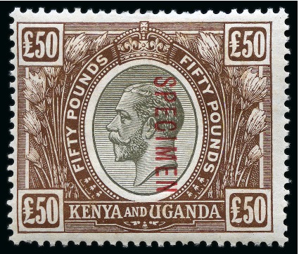 Stamp of Kenya, Uganda and Tanganyika » Collections 1922-62 Old-time collection on four large hand-drawn pages incl. Specimens