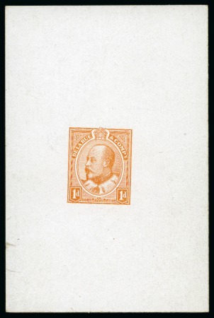 Stamp of Great Britain » King Edward VII » 1902-10 De La Rue Issues 1903 1d "Canada Head" essay (die 2) in pale orange on thick proof card