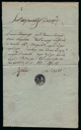 Stamp of Romania » Postal History » Principality of Wallachia » Cyrillic Post Handstamps RIMNIKU SARAT: 1842 Postal manuscript (12.8) bearing