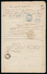 Stamp of Romania » Postal History » Disinfected Mail BRALIA: 1856 Large three page “Bilet De Exportarea