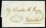 Stamp of Romania » Postal History » Disinfected Mail 1852 Entire to Galatz with Lloyd Agency Constantinople