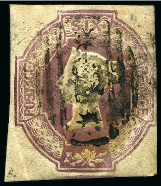 Stamp of Great Britain » British Post Offices Abroad » Crimea 1847-54 6d Embossed with CROWN between STARS barred oval
