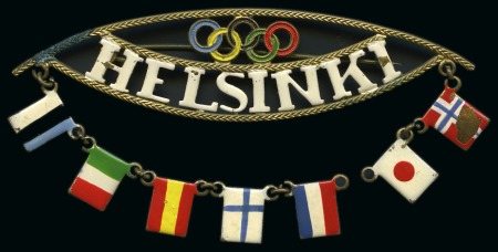 Stamp of Olympics » 1940 Helsinki (Cancelled) 1940 Helsinki broach in gilt copper and coloured enamel