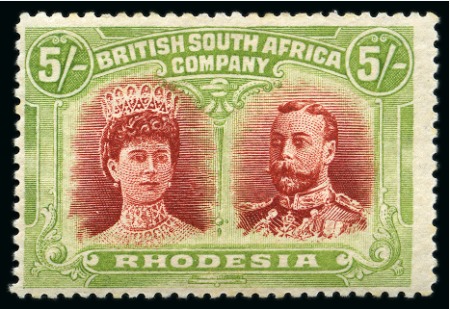 1910-13 Double Head 5s from the "short gash" plate mint