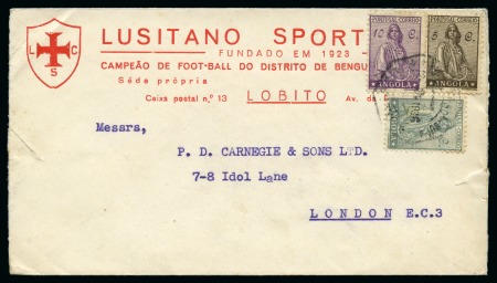 Stamp of Topics » Sport and Games » Football ANGOLA: 1936 Lusitano Sport Club printed envelope