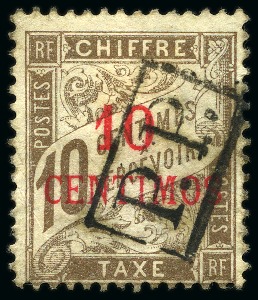 Stamp of Colonies françaises » Maroc 1903 Surcharge PP sur 10c sur 10c brun, infime pli,