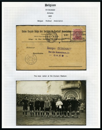 Stamp of Olympics » 1920 Antwerp 1920 Antwerp collection written up on 35 pages with emphasis on Football