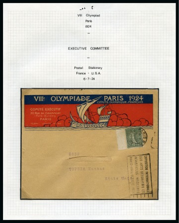 Stamp of Olympics » 1924 Paris » Covers and Cancellations 1924 Paris collection written up in an album with emphasis on Football